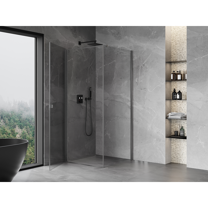 Mexen Mist-B tilting shower cabin 85 x 85 cm, transparent, gun gray brushed - 8A2T-085-085-66-00