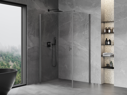 Mexen Mist-B hinged shower cabin 70 x 90 cm, transparent, gun gray brushed - 8A2T-070-090-66-00