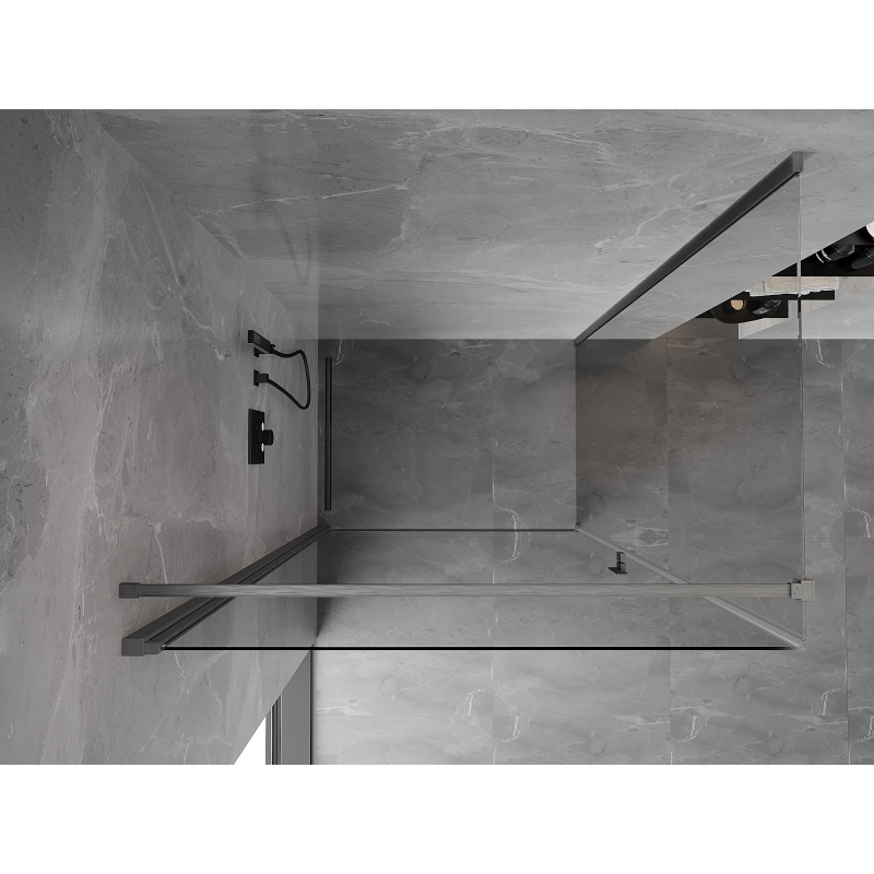 Mexen Mist-B swing shower enclosure 100 x 90 cm, transparent, brushed gun gray - 8A2T-100-090-66-00