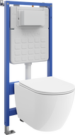 Mexen Lena WC Concealed Set with Tex Air Slim Pneumatic Frame and WC 2.0 Tornado Bowl with Soft-Close Seat, White