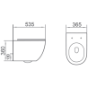 Mexen Lena WC Concealed Set with Tex Air Slim Pneumatic Frame and WC 2.0 Tornado Bowl with Soft-Close Seat, White