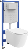 Mexen Rico WC Built-in Set Tex Slim Frame with Tornado 2.0 Bowl and Soft-close Seat, White - 61003072L4000T