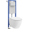Mexen Lena concealed toilet set narrow frame, corner Tex W with WC bowl 2.0 and soft-close seat, white - 61053022L4000