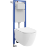Mexen Rico concealed WC frame set, narrow, corner Tex W with WC bowl 2.0 Tornado and soft-close seat, white - 61053072L4000T