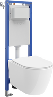 Mexen Rico concealed WC frame set, narrow, corner Tex W with WC bowl 2.0 Tornado and soft-close seat, white - 61053072L4000T