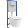 Mexen Lena WC Concealed Set Pneumatic Frame Tex Air E with WC 2.0 Tornado Bowl and Soft-Close Seat, White - 61093022L4000TA