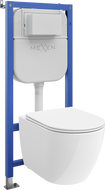 Mexen Lena concealed WC set pneumatic frame Tex Air E with toilet bowl 2.0 and soft-close seat, white - 61093022L4000A