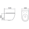 Mexen Lena concealed WC set pneumatic frame Tex Air E with toilet bowl 2.0 and soft-close seat, white - 61093022L4000A
