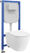 Mexen Rico WC Concealed Set with Tex Air E Pneumatic Frame and 2.0 Tornado Bowl with Soft-Close Seat, White - 61093072L4000TA