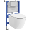 Mexen Lena WC Concealed Cistern Set with Tex Air XS-F Pneumatic Frame, WC 2.0 Bowl and Soft-Close Seat, White - 61083022L4000A