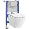 Mexen Lena WC Concealed Set Tex Air XS-F Pneumatic Frame with WC Bowl 2.0 Tornado and Soft-Close Seat, White - 61083022L4000TA