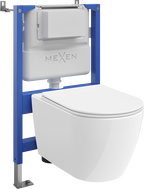 Mexen Rico WC Concealed Set with Tex Air XS-F Pneumatic Frame and 2.0 Tornado Toilet Bowl with Soft-Close Seat, White