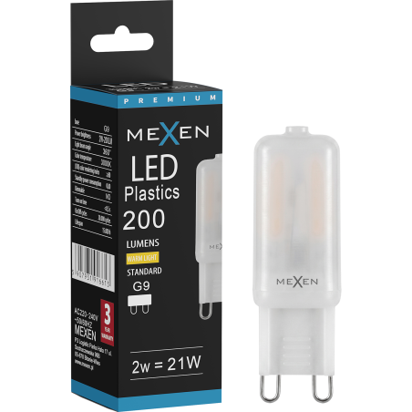 Mexen Aura LED Bulb G9, 2W, Warm - 3000K, 200 lm - L120-G9-0230-01