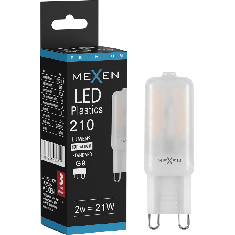 Mexen Aura LED Bulb G9, 2W, Neutral - 4000K, 210 lm - L120-G9-0240-01