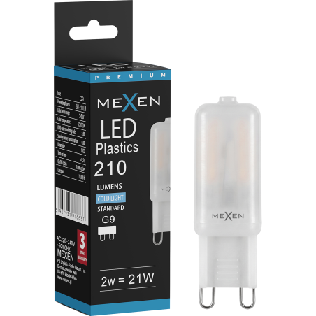 Mexen Aura LED Bulb G9, 2W, Cold - 6500K, 210 lm - L120-G9-0265-01