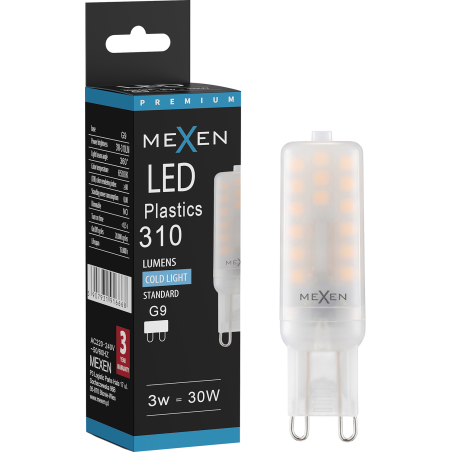 Mexen Aura LED Bulb G9, 3W, Cool - 6500K, 310 lm - L120-G9-0365-01