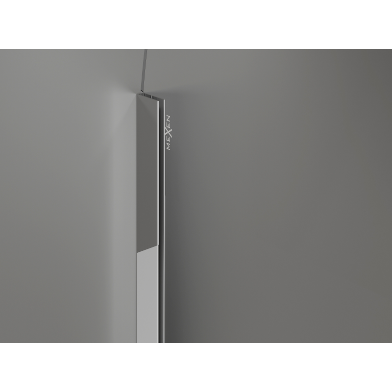 Mexen Kioto-Q Walk-in Shower Wall 80 x 200 cm, Transparent 8 mm, Chrome - 800-080-101-01-00-Q
