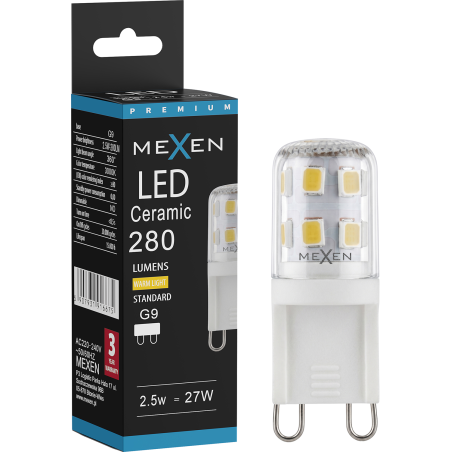 Mexen Aura LED Bulb G9, 2.5W, Warm - 3000K, 280 lm - L121-G9-0230-01