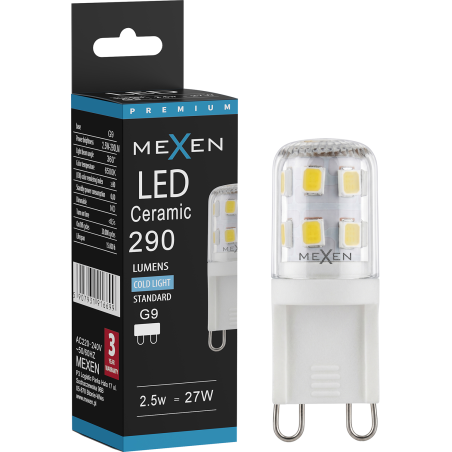Mexen Aura LED Bulb G9, 2.5W, Cool - 6500K, 290 lm - L121-G9-0265-01