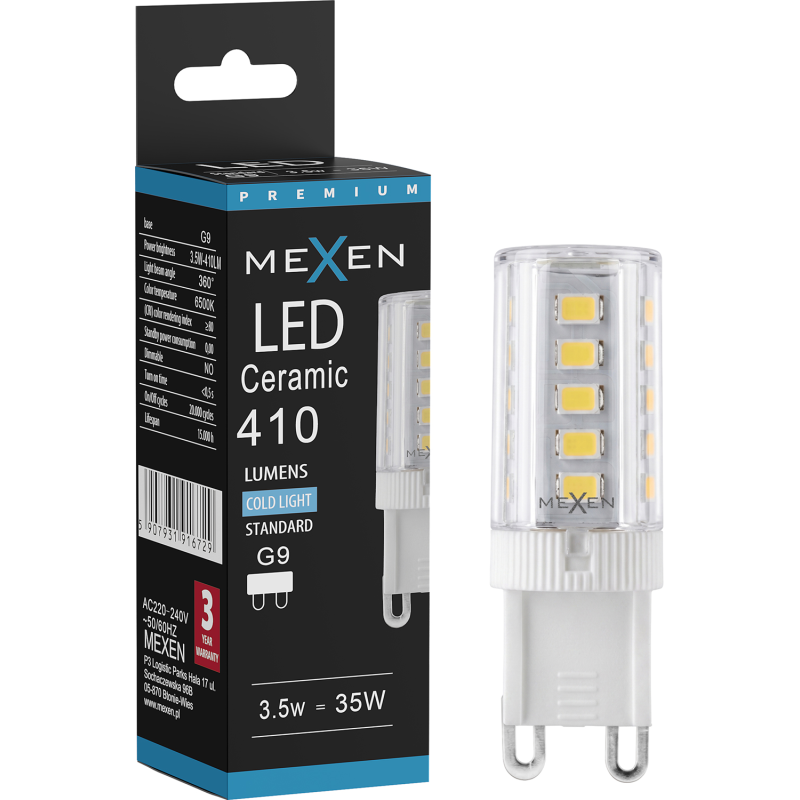 Mexen Aura LED Bulb G9, 3.5W, Cool - 6500K, 410 lm - L121-G9-0365-01