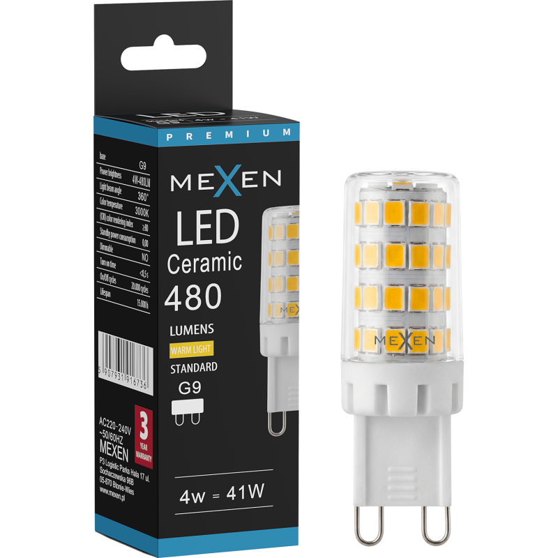 Mexen Aura LED Bulb G9, 4W, Warm - 3000K, 480 lm - L121-G9-0430-01