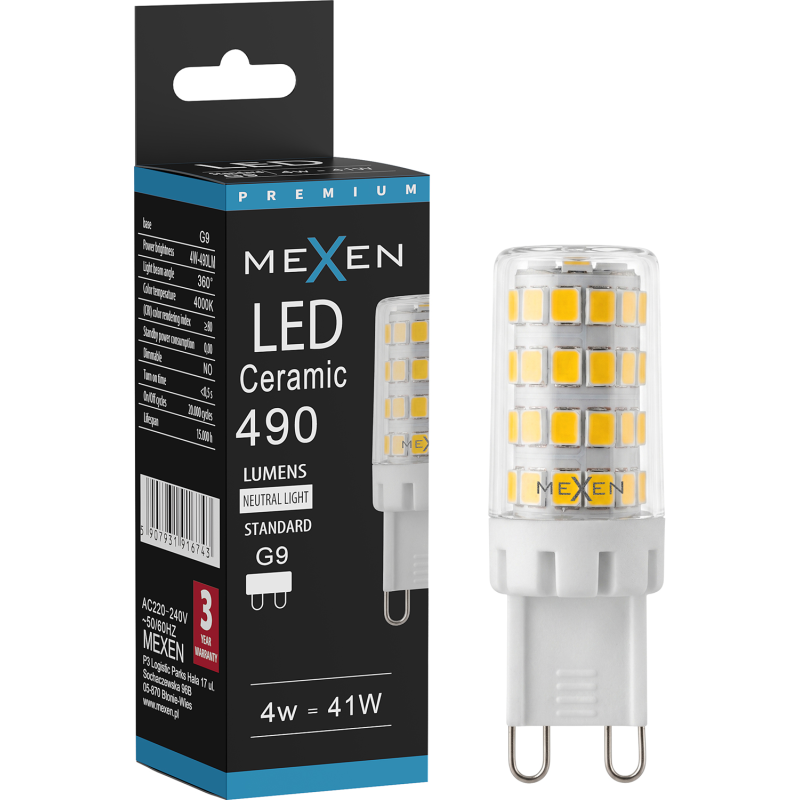 Mexen Aura LED Bulb G9, 4W, Neutral - 4000K, 490 lm - L121-G9-0440-01