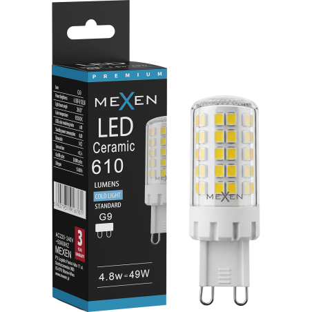 Mexen Aura LED Bulb G9, 4.8W, Cool - 6500K, 610 lm - L121-G9-0565-01