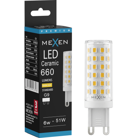 Mexen Aura LED Bulb G9, 6W, Warm - 3000K, 660 lm - L121-G9-0630-01