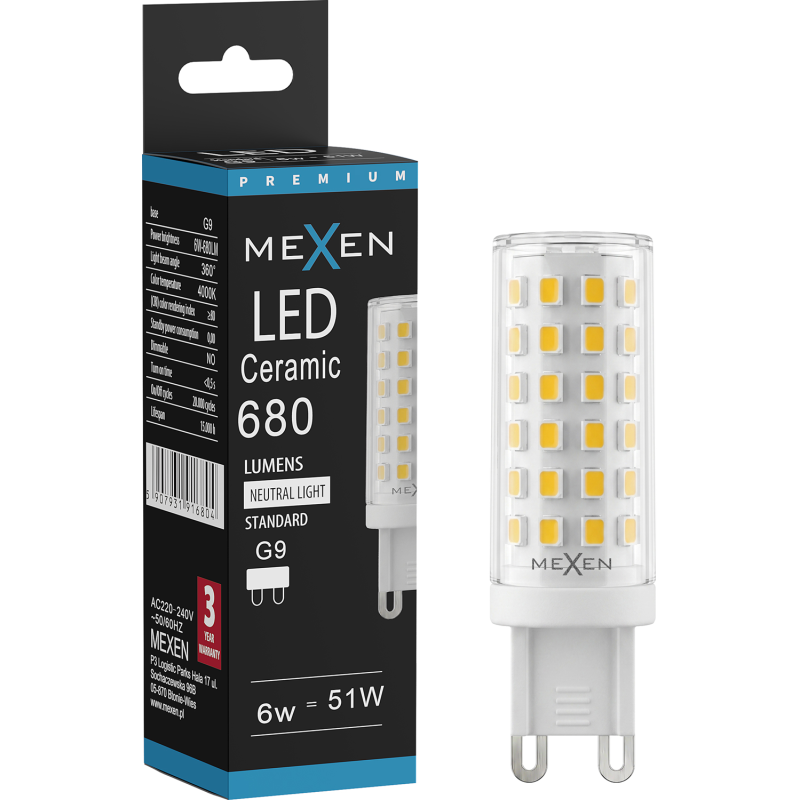 Mexen Aura LED Bulb G9, 6W, Neutral - 4000K, 680 lm - L121-G9-0640-01