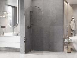 Mexen Kioto-Q Walk-in Shower Screen 90 x 200 cm, Transparent 8 mm, Chrome - 800-090-101-01-00-Q