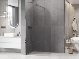 Mexen Kioto-Q Walk-in Shower Wall 100 x 200 cm, transparent 8 mm, chrome - 800-100-101-01-00-Q