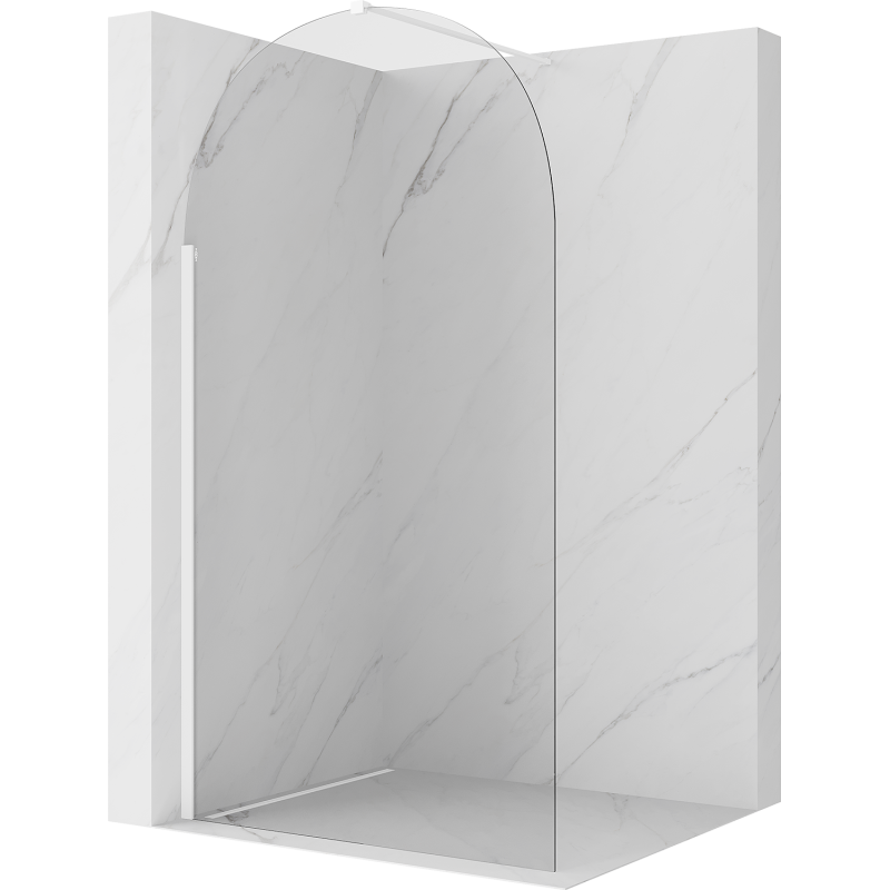Mexen Kioto-Q Walk-in Shower Wall 100 x 200 cm, Transparent 8 mm, White - 800-100-101-20-00-Q
