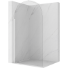 Mexen Kioto-Q Walk-in Shower Wall 100 x 200 cm, Transparent 8 mm, White - 800-100-101-20-00-Q