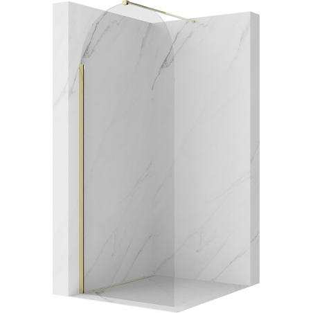Mexen Kioto-Q Walk-in shower wall 80 x 200 cm, transparent 8 mm, gold - 800-080-101-50-00-Q