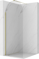Mexen Kioto-Q Walk-in shower wall 80 x 200 cm, transparent 8 mm, gold - 800-080-101-50-00-Q