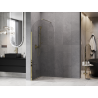 Mexen Kioto-Q Walk-in shower wall 80 x 200 cm, transparent 8 mm, gold - 800-080-101-50-00-Q