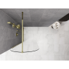 Mexen Kioto-Q Walk-in shower wall 90 x 200 cm, transparent 8 mm, gold - 800-090-101-50-00-Q