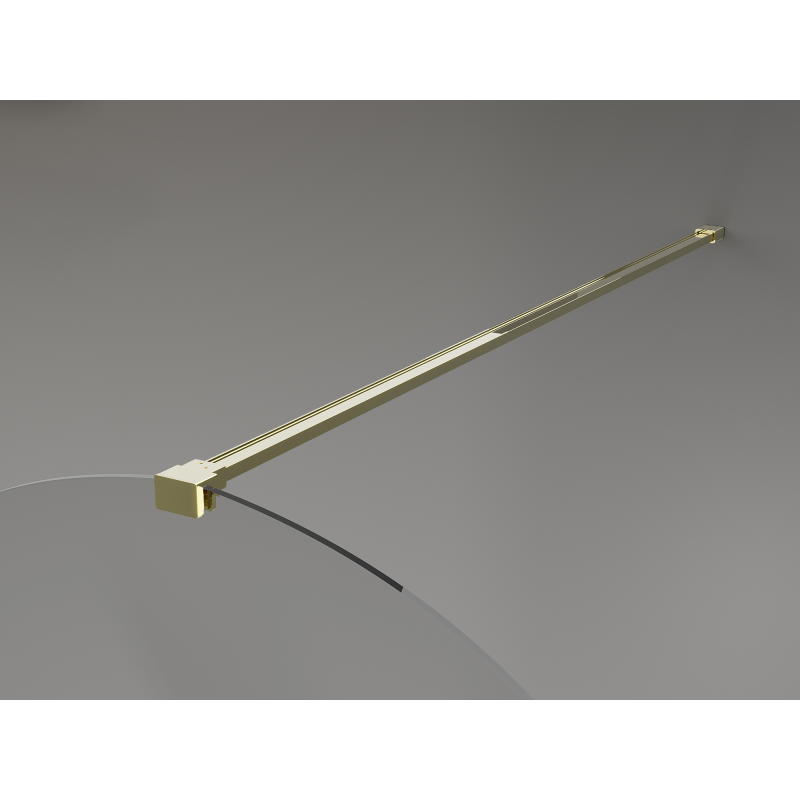 Mexen Kioto-Q Walk-in Shower Wall 120 x 200 cm, Transparent 8 mm, Gold - 800-120-101-50-00-Q