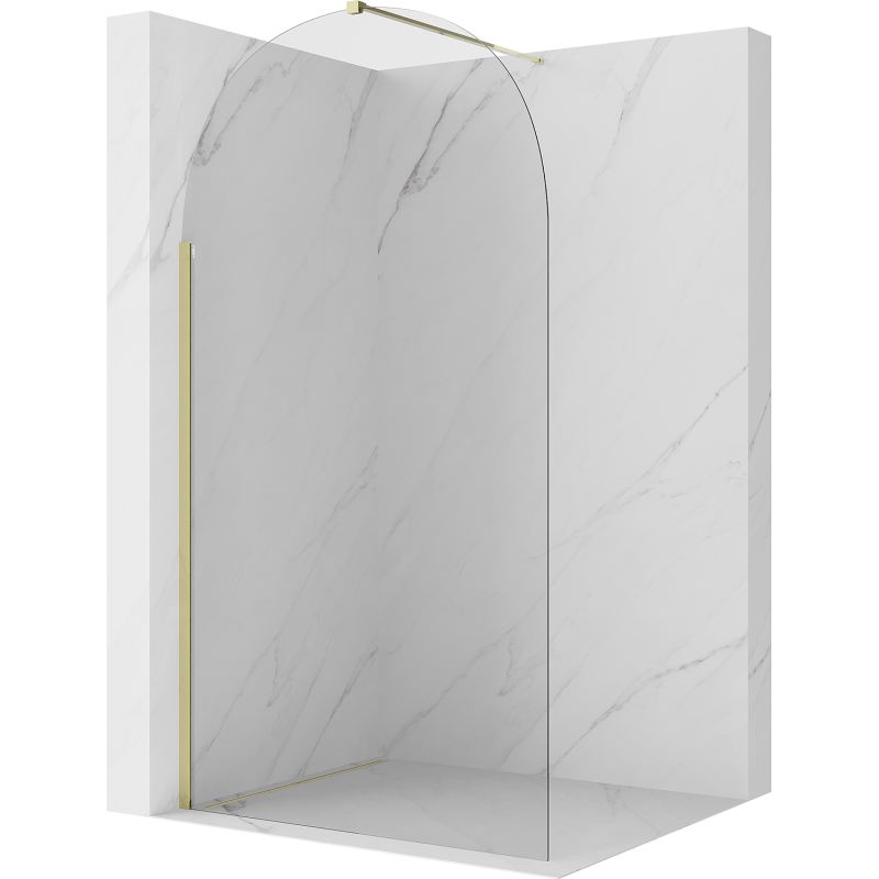 Mexen Kioto-Q Walk-in Shower Wall 120 x 200 cm, Transparent 8 mm, Gold - 800-120-101-50-00-Q