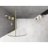 Mexen Kioto-Q Walk-in Shower Wall 80 x 200 cm, Transparent 8 mm, Brushed Gold - 800-080-101-55-00-Q