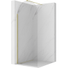 Mexen Kioto-Q Walk-in Shower Wall 90 x 200 cm, Transparent 8 mm, Brushed Gold - 800-090-101-55-00-Q