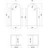Mexen Kioto-Q Walk-in Shower Wall 90 x 200 cm, Transparent 8 mm, Brushed Gold - 800-090-101-55-00-Q