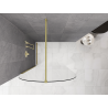 Mexen Kioto-Q Walk-in Shower Wall 120 x 200 cm, Transparent 8 mm, Brushed Gold - 800-120-101-55-00-Q
