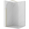 Mexen Kioto-Q Walk-in Shower Wall 120 x 200 cm, Transparent 8 mm, Brushed Gold - 800-120-101-55-00-Q