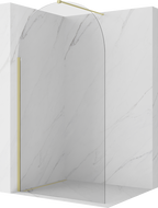 Mexen Kioto-Q Walk-in Shower Wall 120 x 200 cm, Transparent 8 mm, Brushed Gold - 800-120-101-55-00-Q