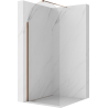 Mexen Kioto-Q Walk-in Shower Wall 80 x 200 cm, Transparent 8 mm, Rose Gold - 800-080-101-60-00-Q