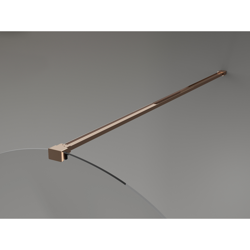 Mexen Kioto-Q Walk-in Shower Wall 80 x 200 cm, Transparent 8 mm, Rose Gold - 800-080-101-60-00-Q