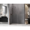 Mexen Kioto-Q Walk-in Shower Wall 90 x 200 cm, Transparent 8 mm, Rose Gold - 800-090-101-60-00-Q