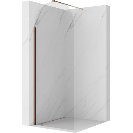 Mexen Kioto-Q Walk-in Shower Wall 90 x 200 cm, Transparent 8 mm, Rose Gold - 800-090-101-60-00-Q