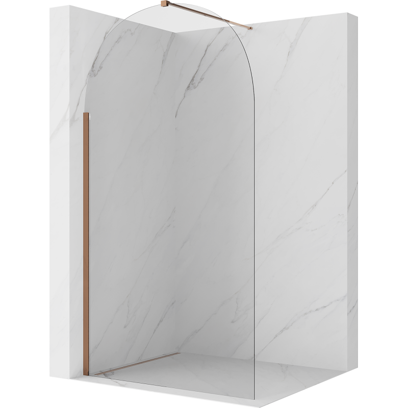 Mexen Kioto-Q Walk-in Shower Wall 100 x 200 cm, Transparent 8 mm, Rose Gold - 800-100-101-60-00-Q